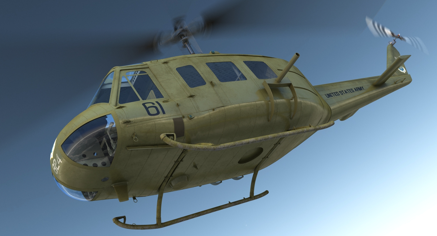 3D Military Utility Helicopter Bell UH 1 Iroquois