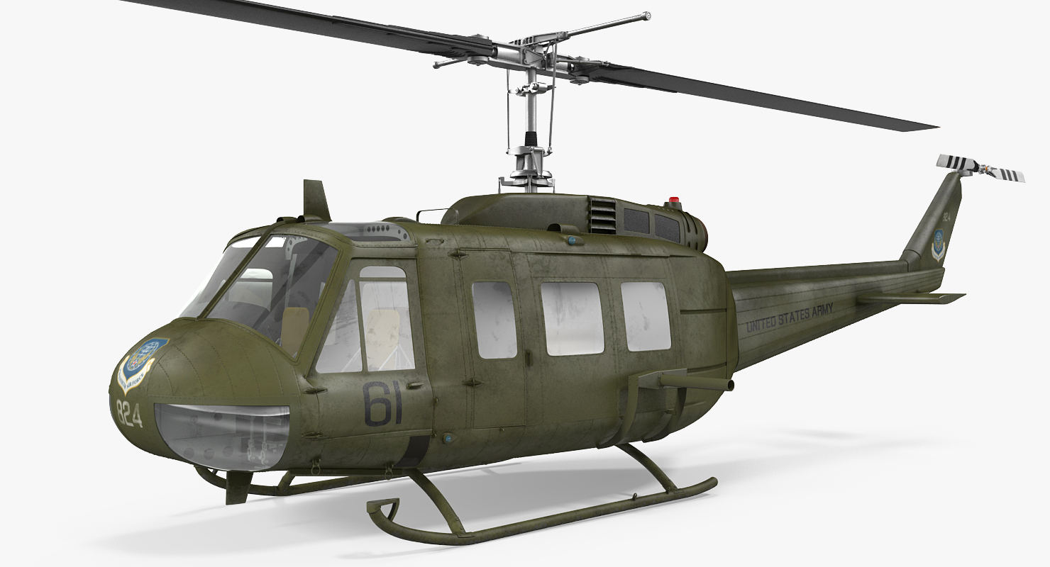 3D Military Utility Helicopter Bell UH 1 Iroquois