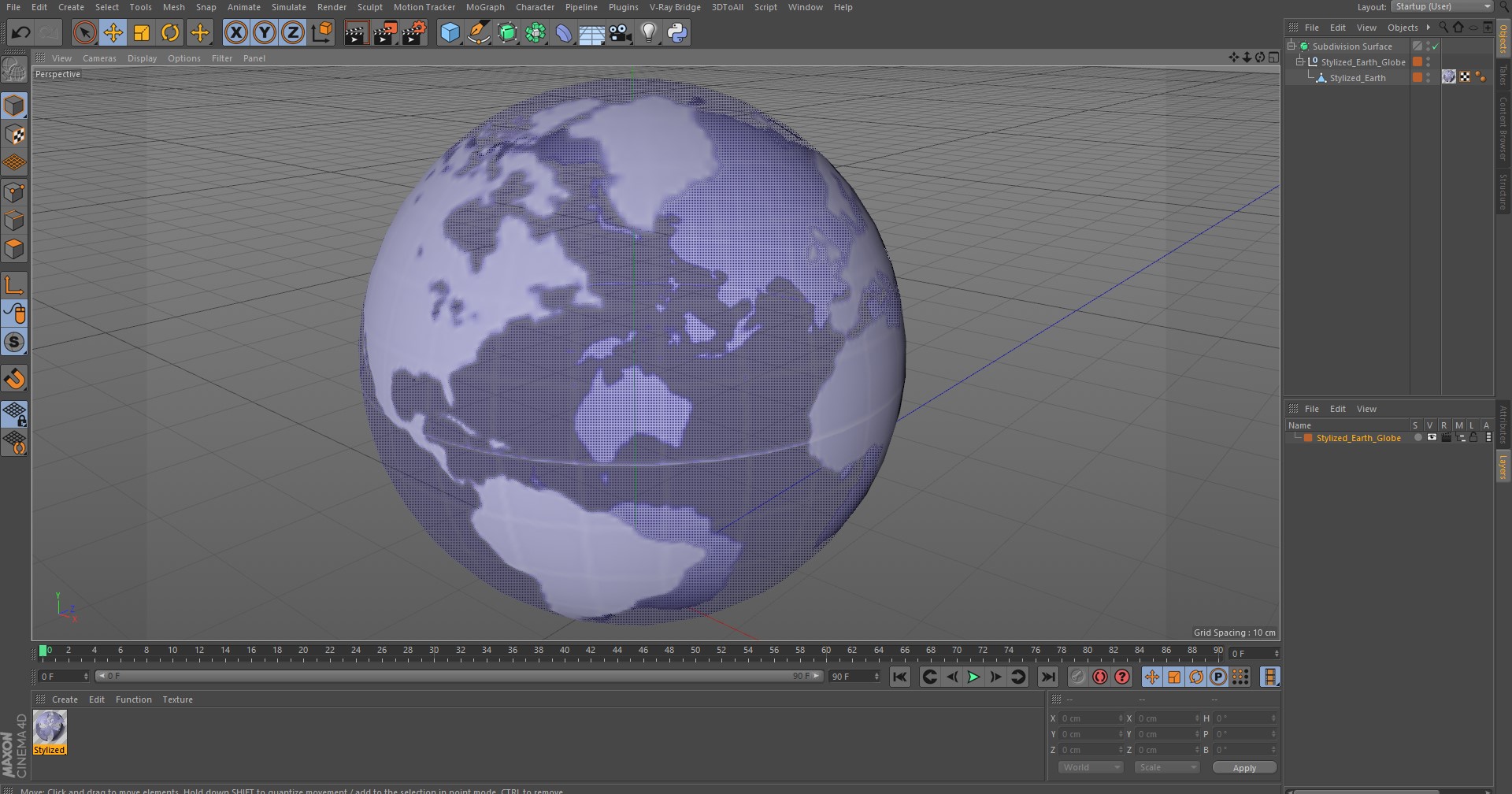 3D model Stylized Earth Globe