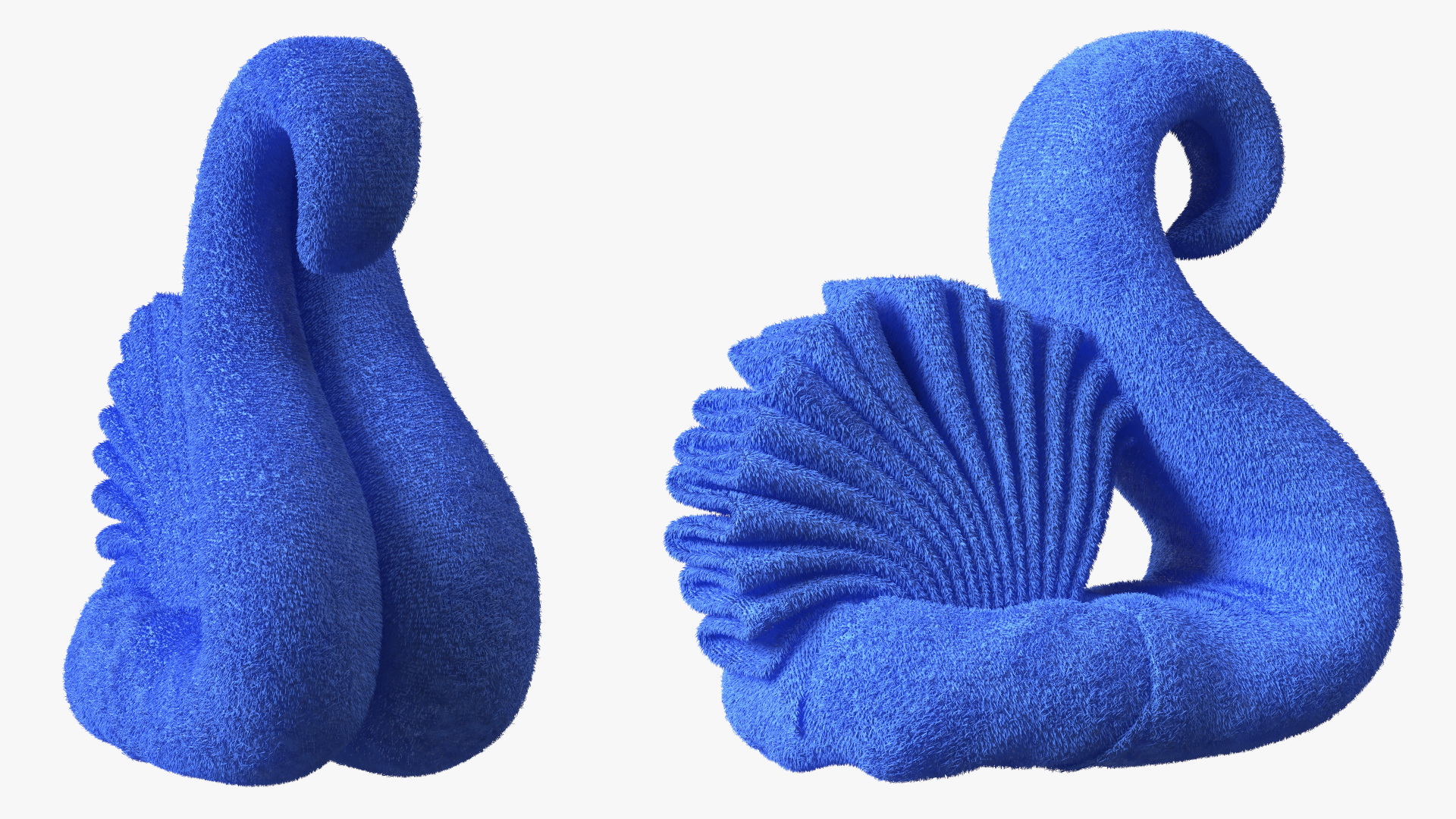 3D Art Towel Swan Blue Fur model