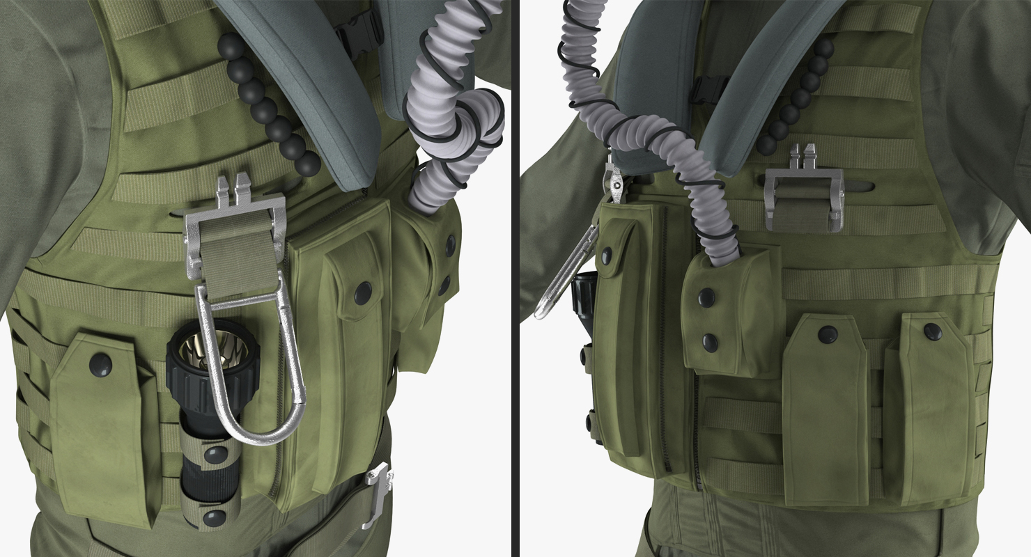 3D Military Jet Fighter Pilot Rigged model