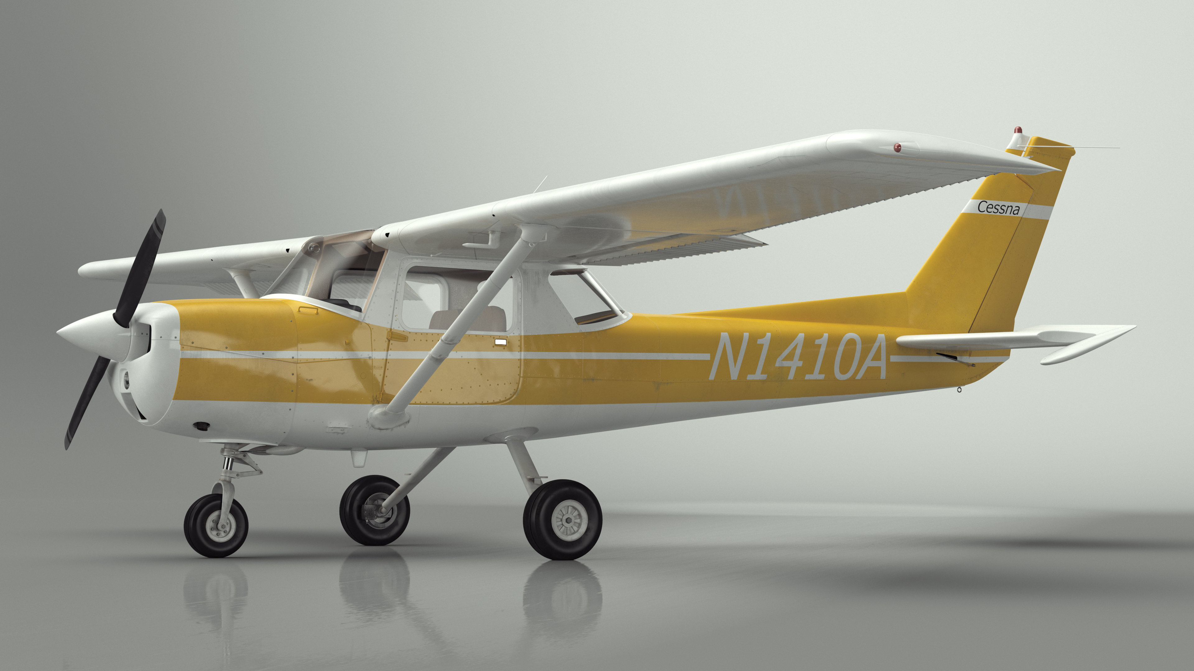 3D Private Single Engine Propeller Aircraft Cessna 150 Rigged model