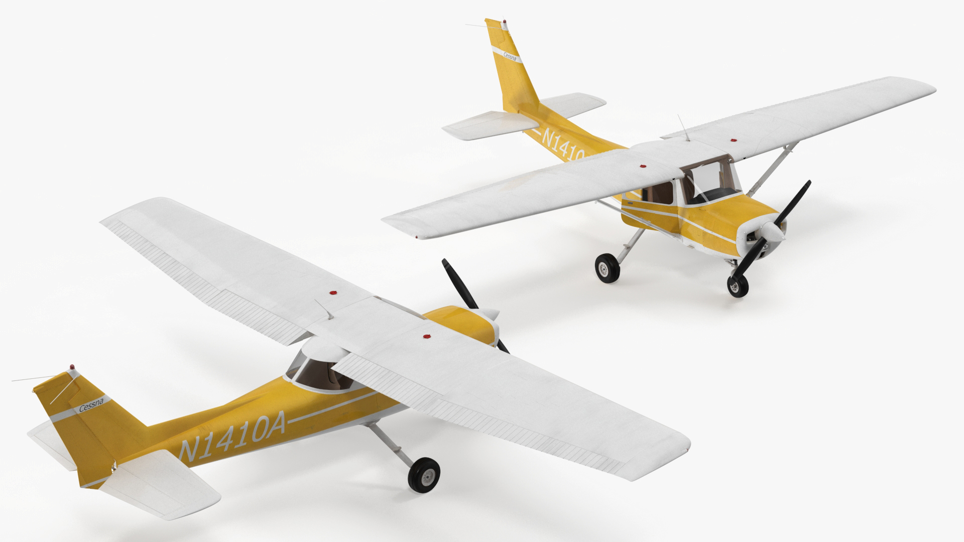 3D Private Single Engine Propeller Aircraft Cessna 150 Rigged model