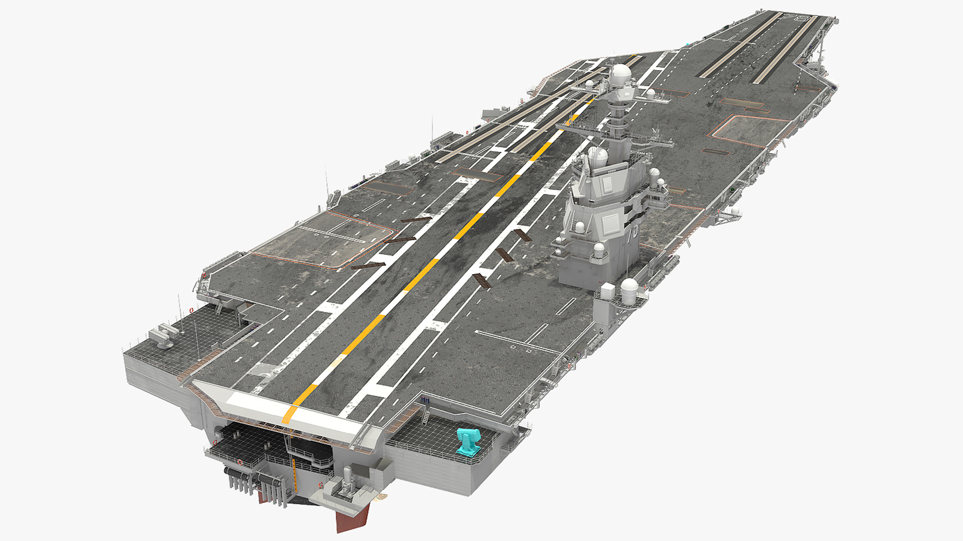 USS Gerald Ford Aircraft Carrier Rigged 3D model