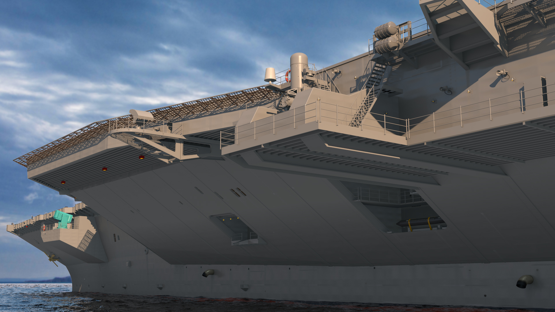 USS Gerald Ford Aircraft Carrier Rigged 3D model