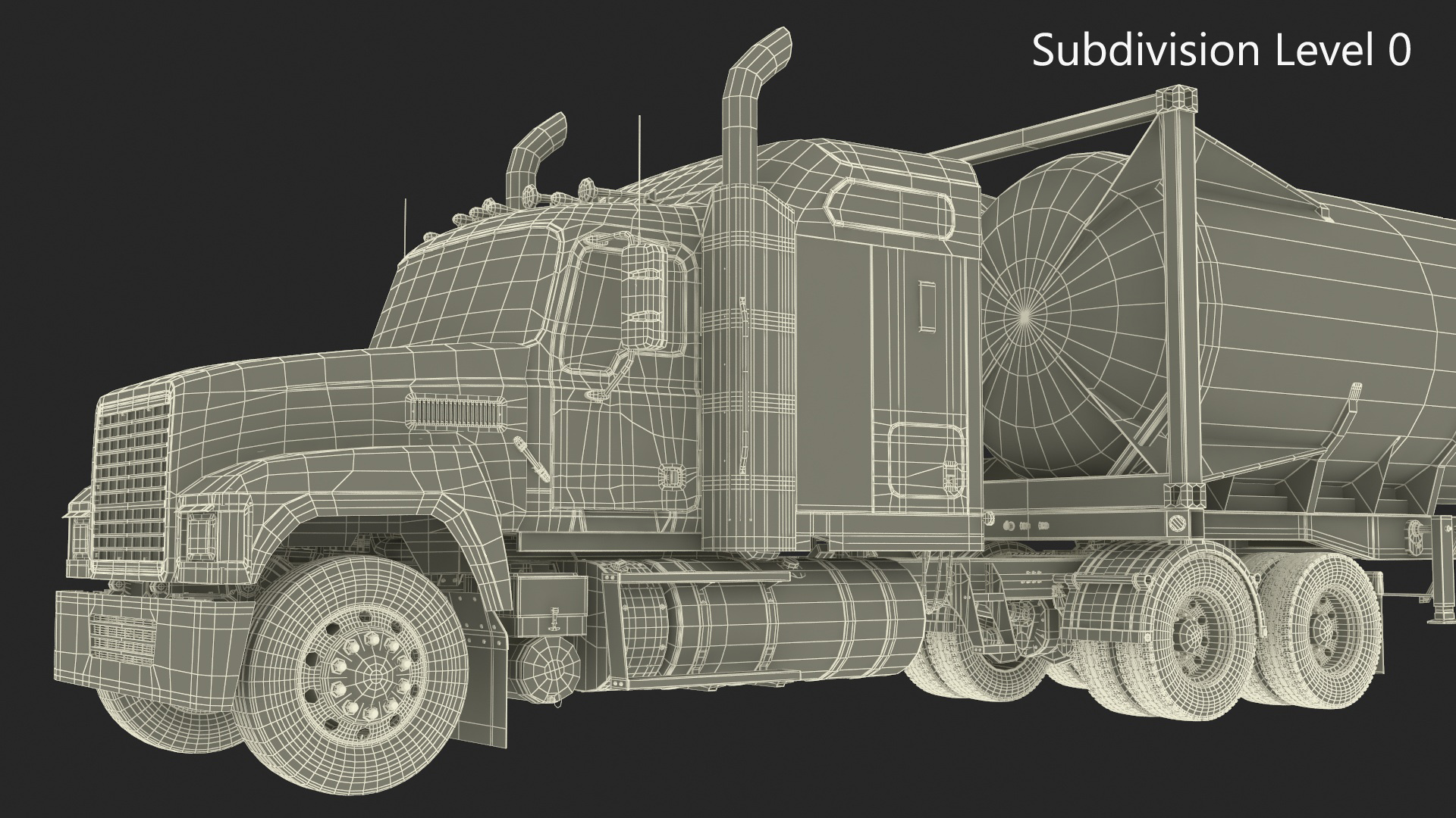 3D Freight Truck with Gas Tank LNG