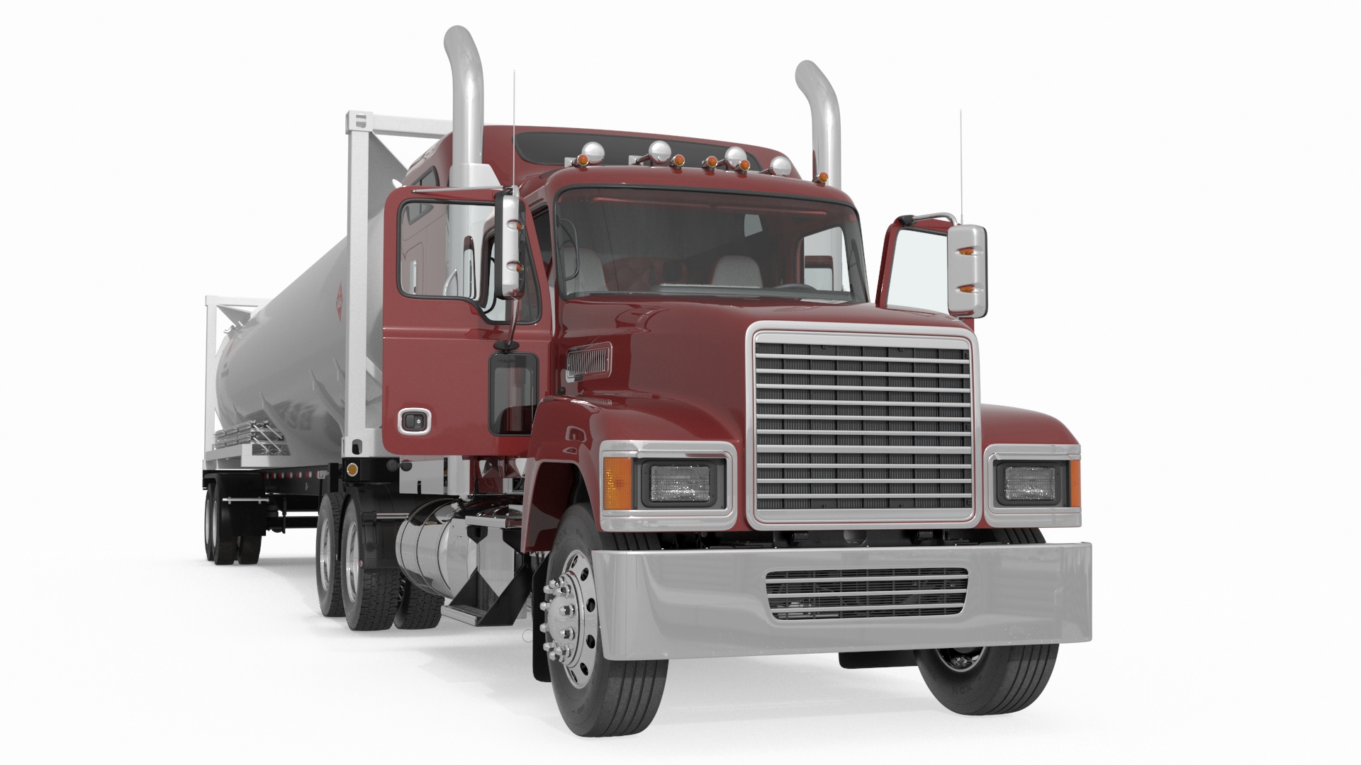 3D Freight Truck with Gas Tank LNG