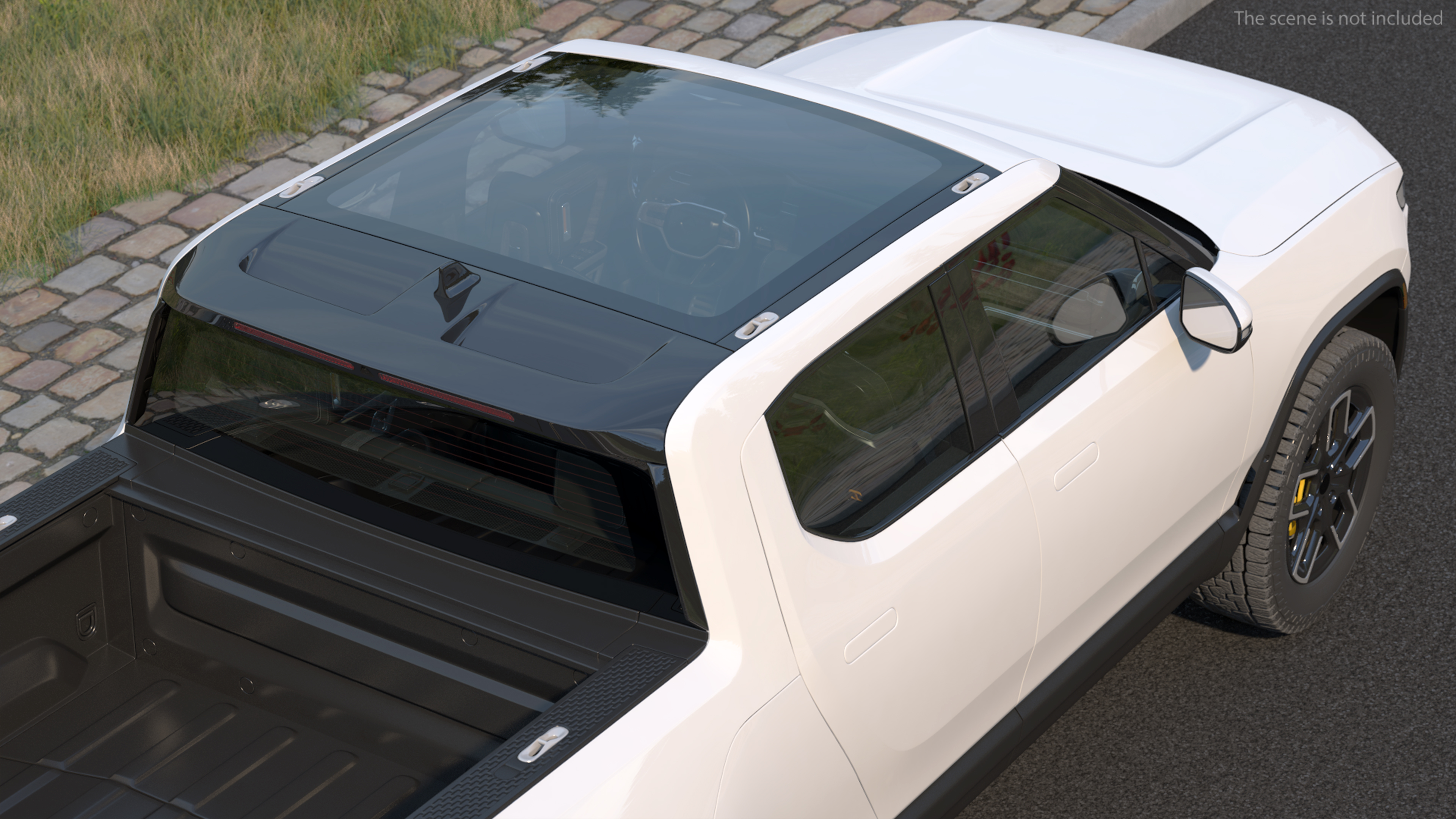 Electric Pickup Truck White 3D