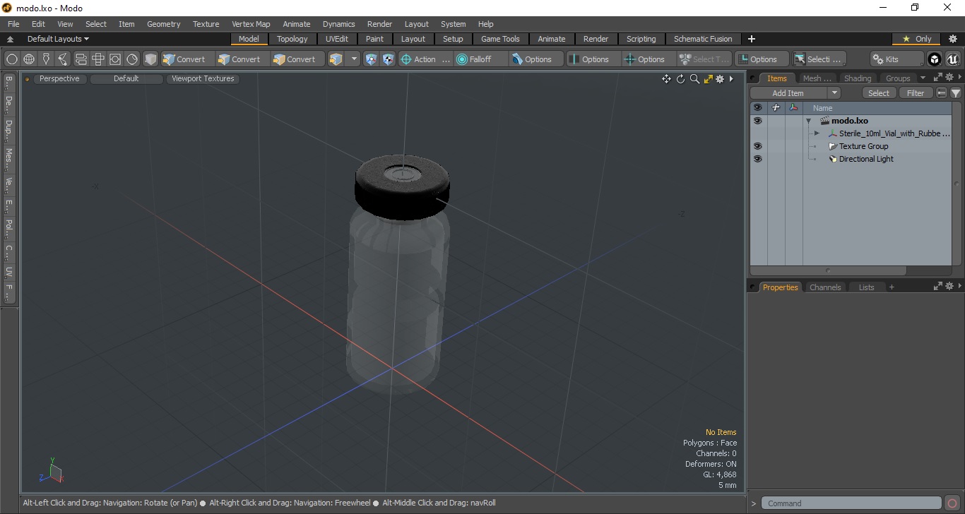 Sterile 10ml Vial with Rubber Stopper 3D