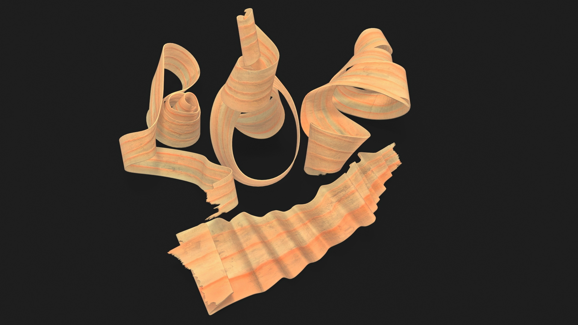 3D Scattered Wood Shavings model