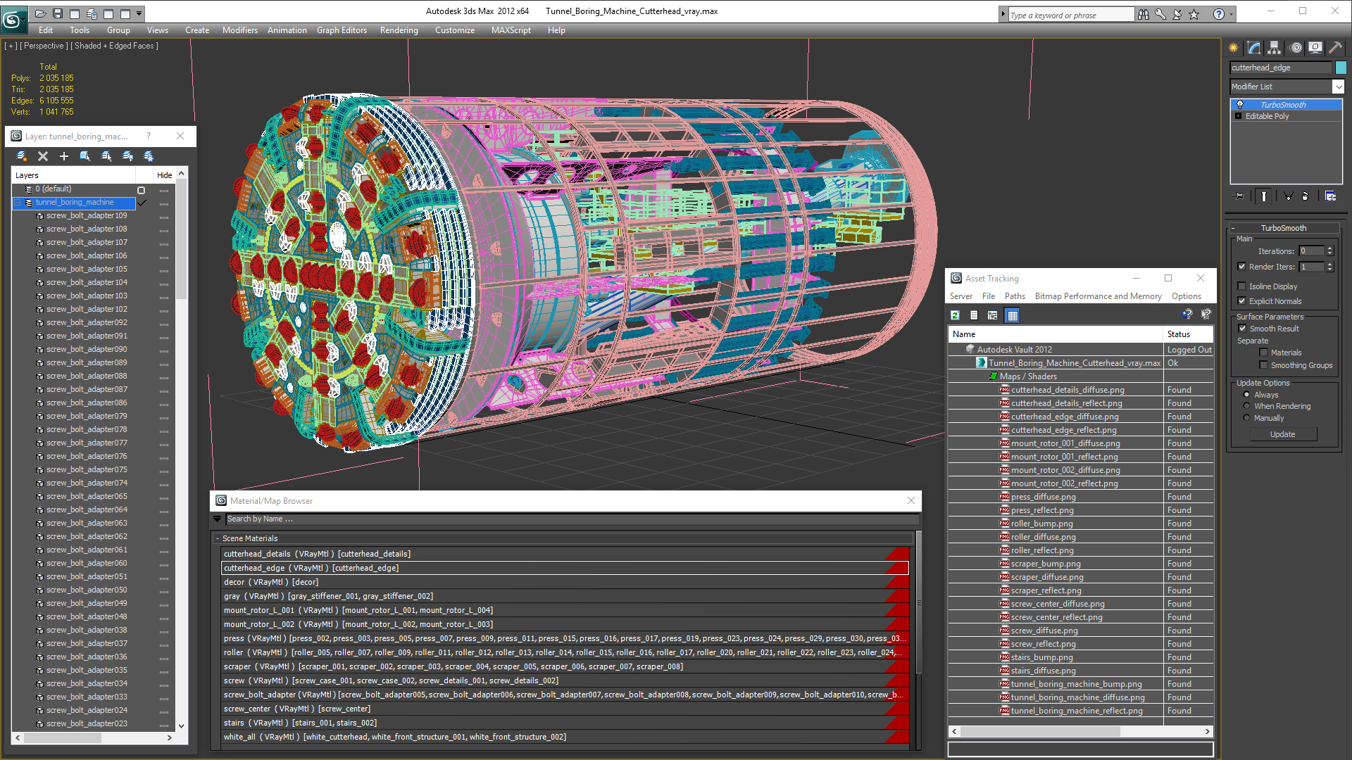 Tunnel Boring Machine Cutterhead 3D