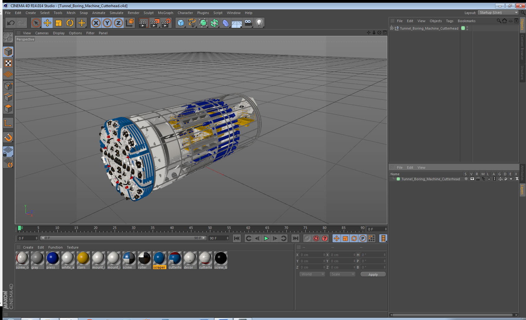 Tunnel Boring Machine Cutterhead 3D