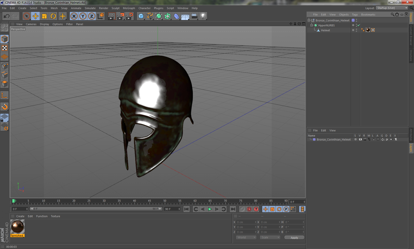 Bronze Corinthian Helmet 3D model