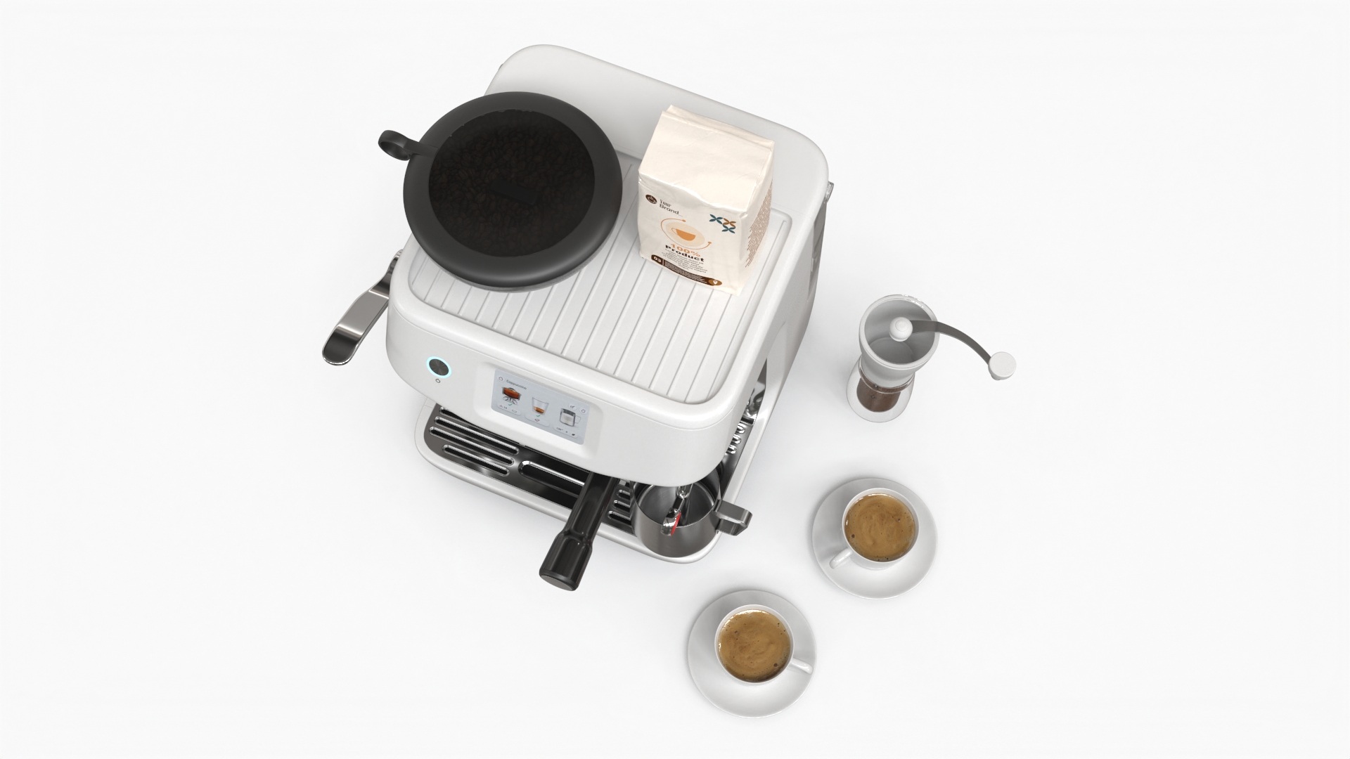 3D model Espresso Brewing Set with Coffee Machine