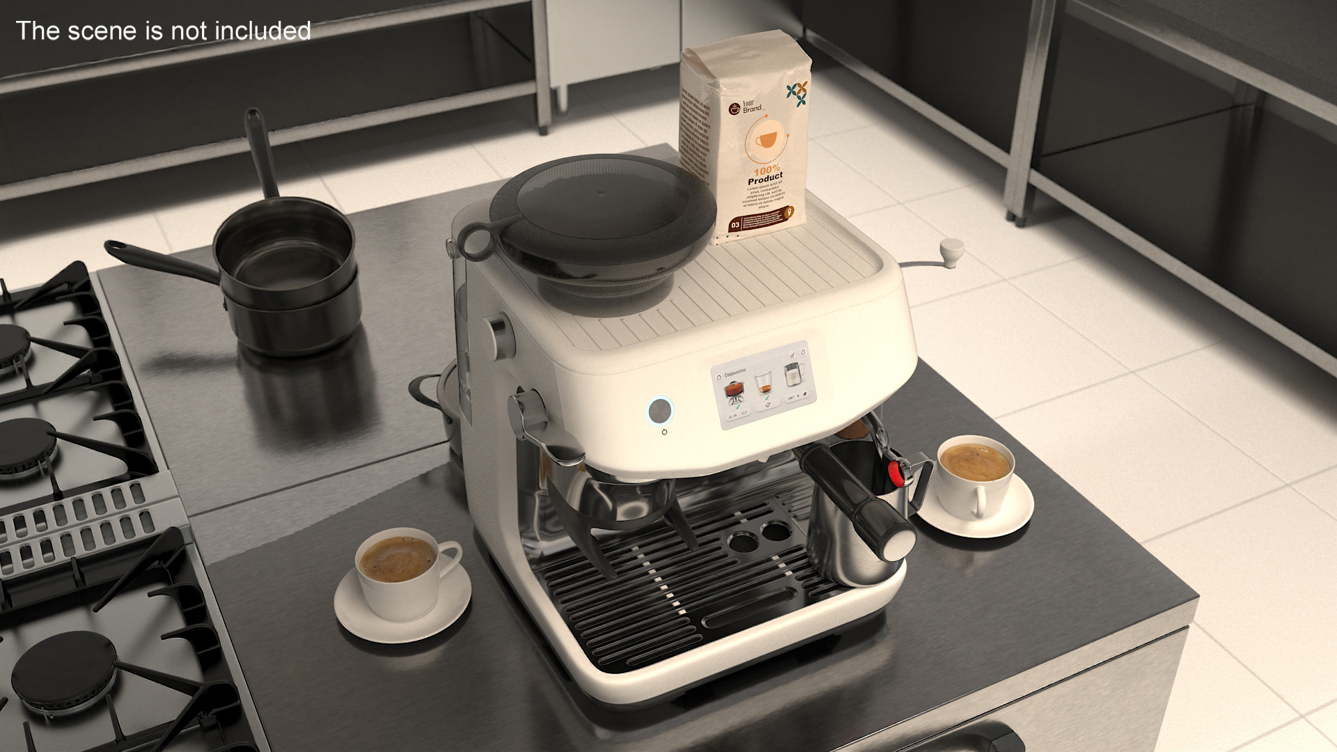 3D model Espresso Brewing Set with Coffee Machine