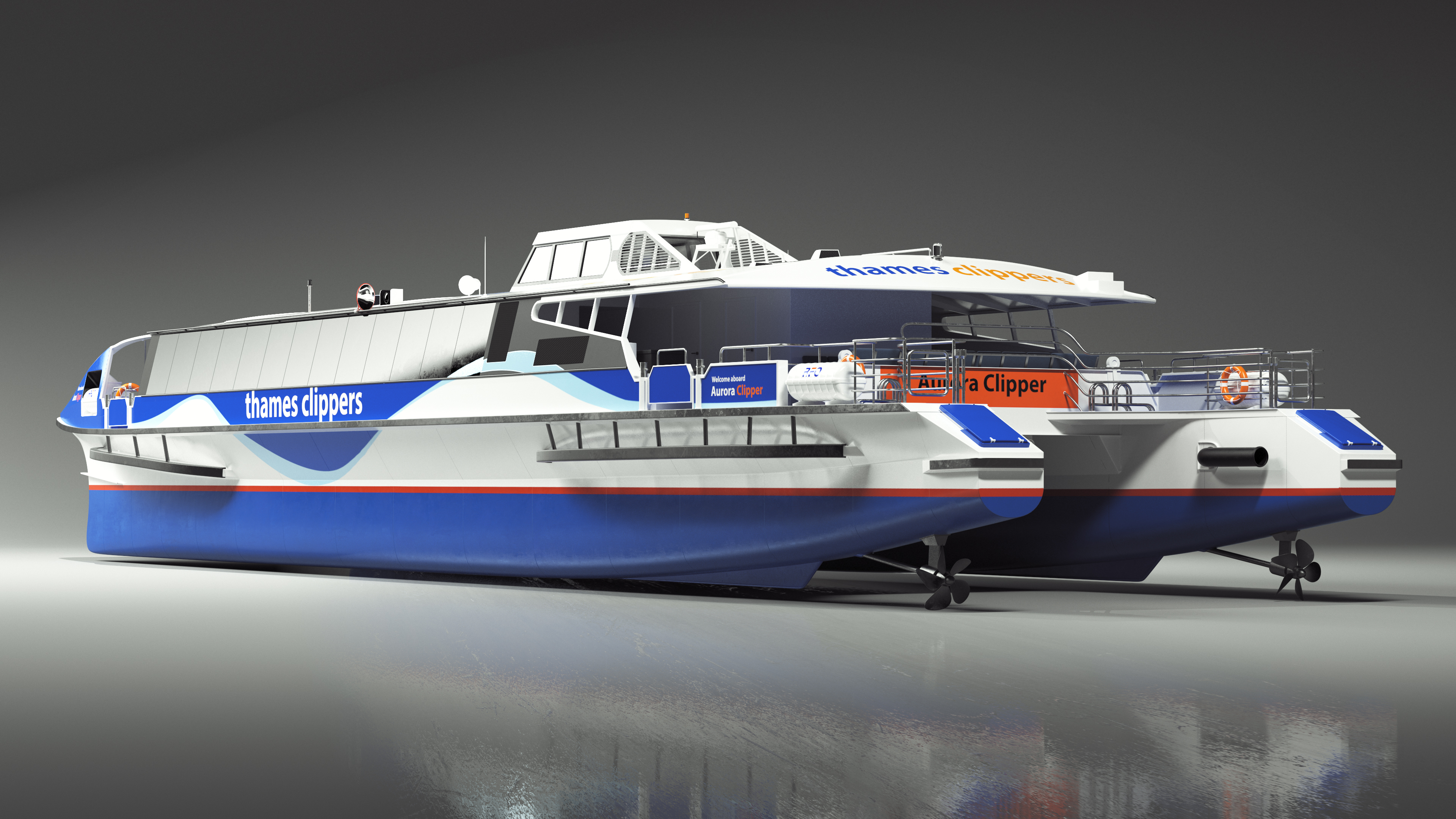 River Thames London Passenger Boat Aurora Clipper 3D model