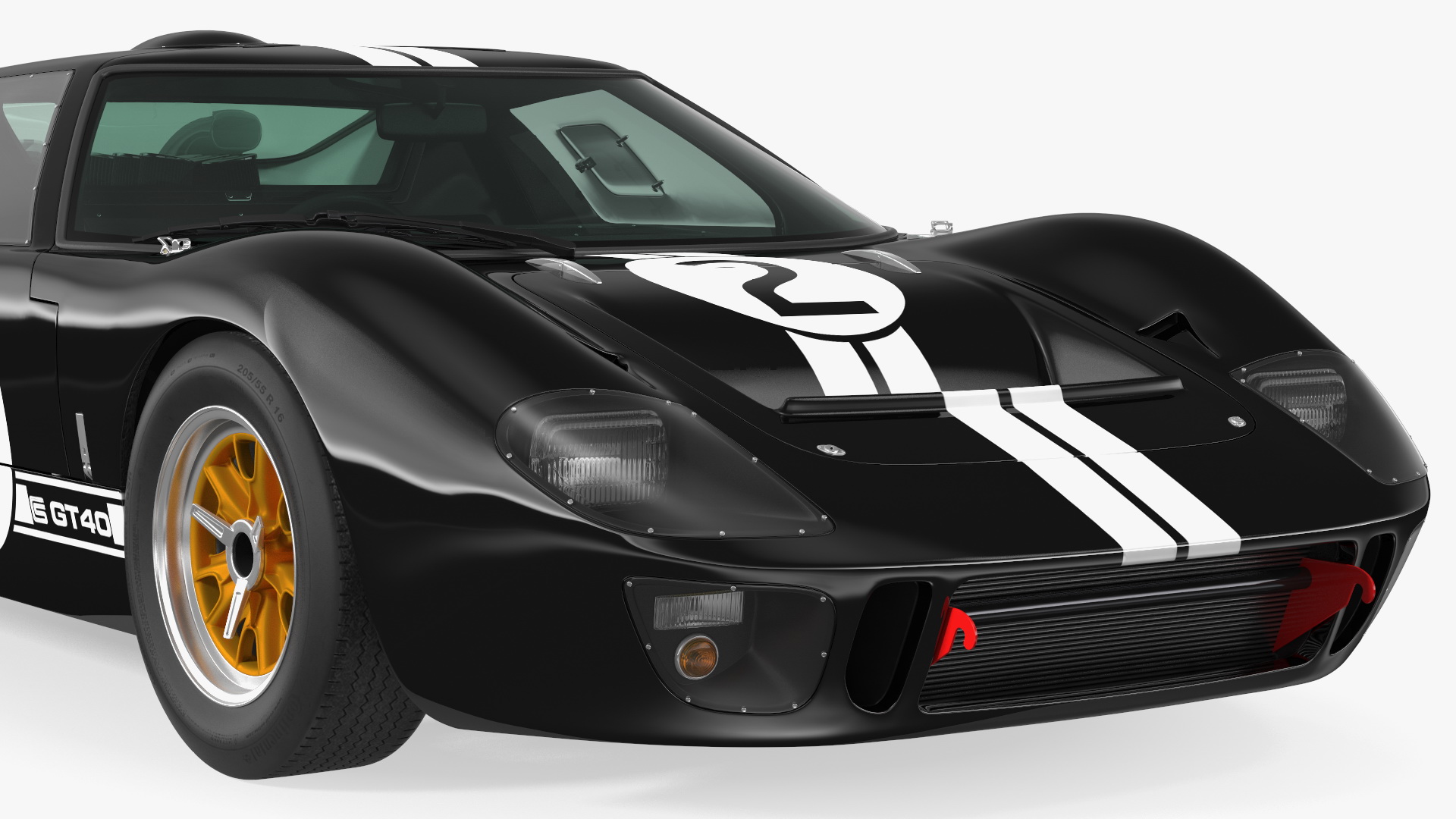 Ford GT40 Racing Car Black Simple Interior 3D