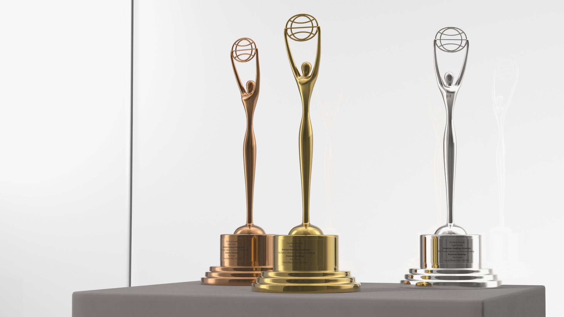 3D Trophies Clio Award in Stand model