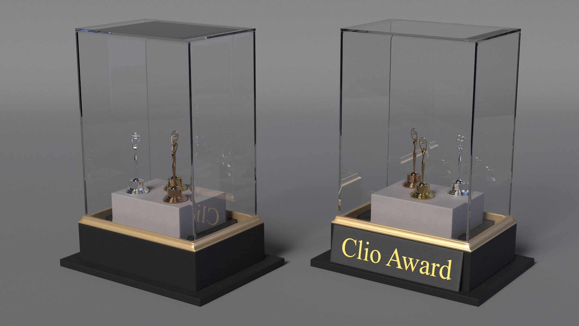 3D Trophies Clio Award in Stand model