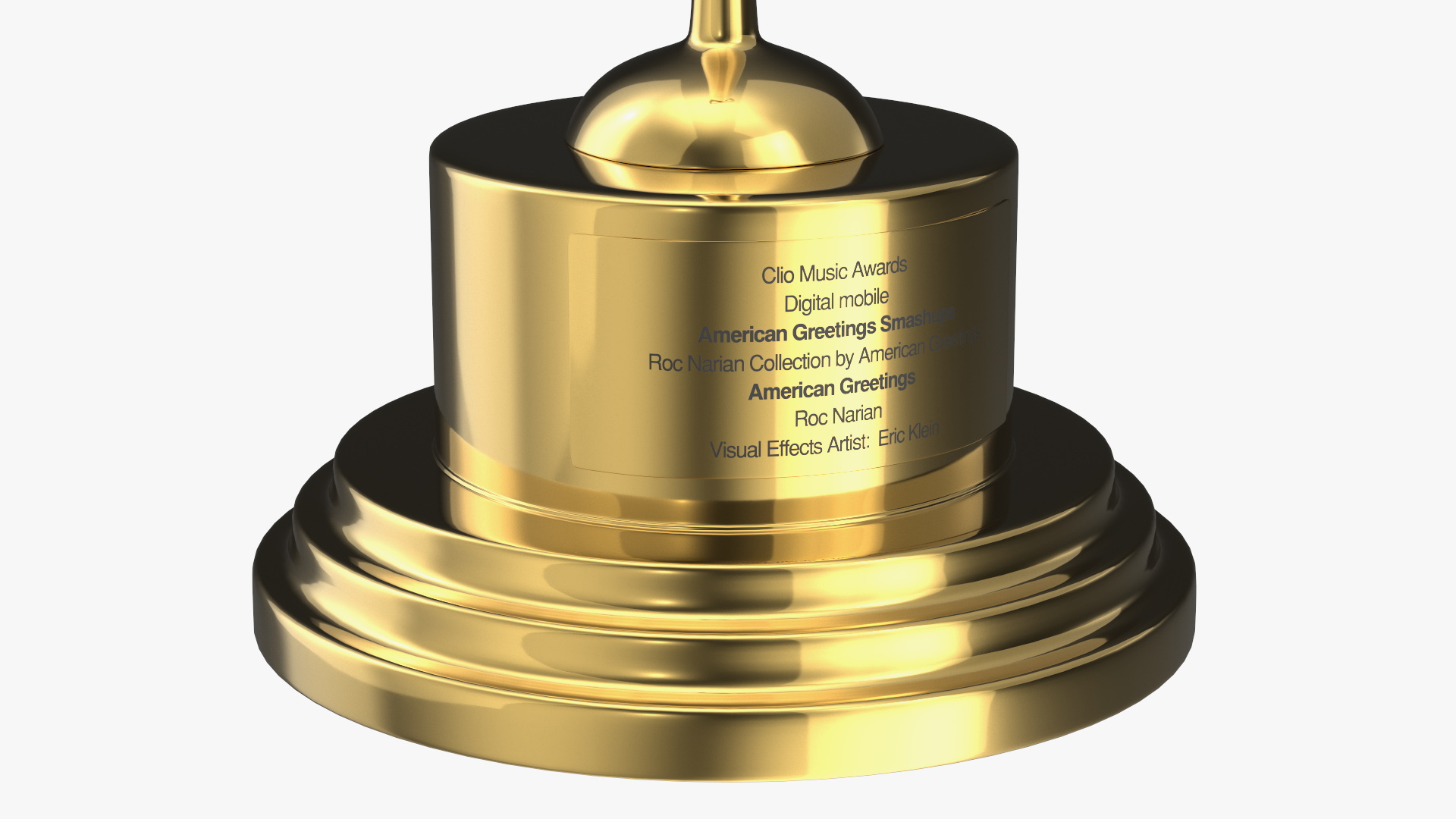 3D Trophies Clio Award in Stand model