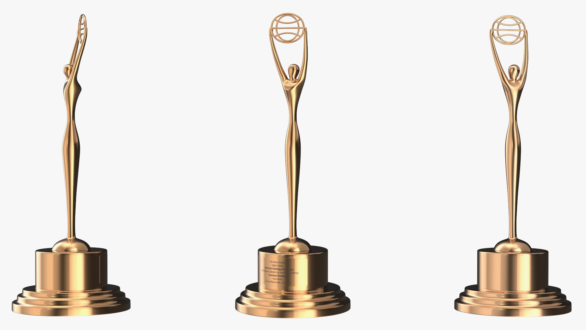 3D Trophies Clio Award in Stand model