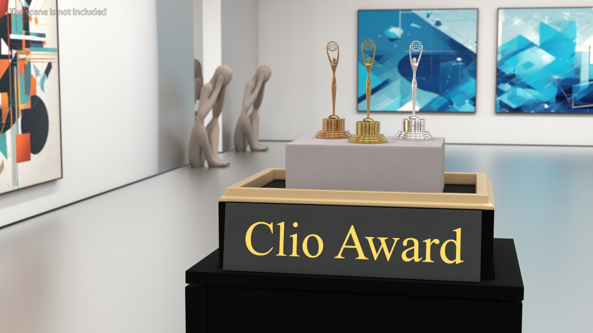 3D Trophies Clio Award in Stand model