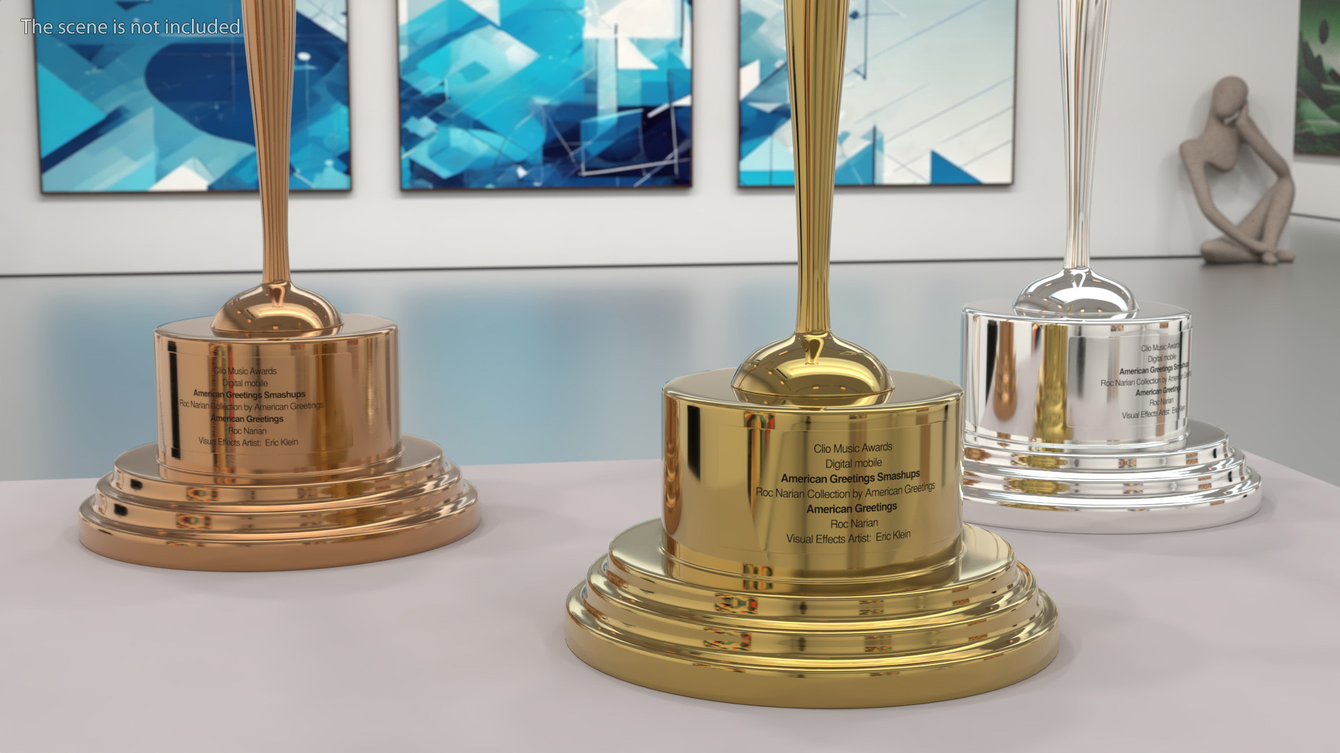 3D Trophies Clio Award in Stand model