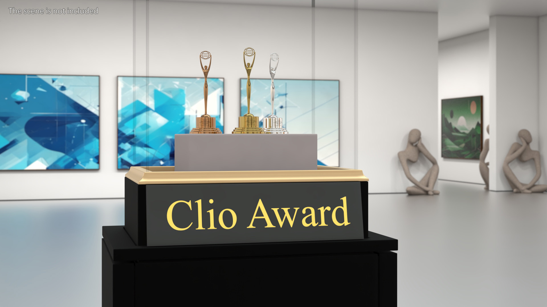 3D Trophies Clio Award in Stand model