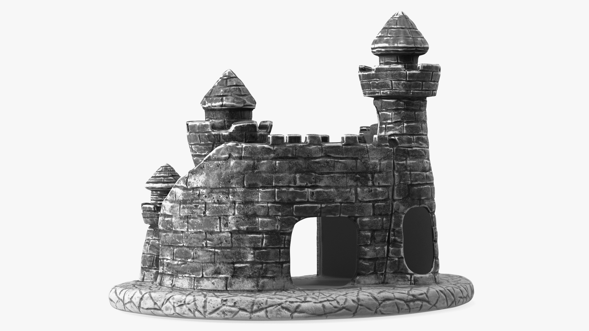 Aquarium Decoration Black Castle 3D