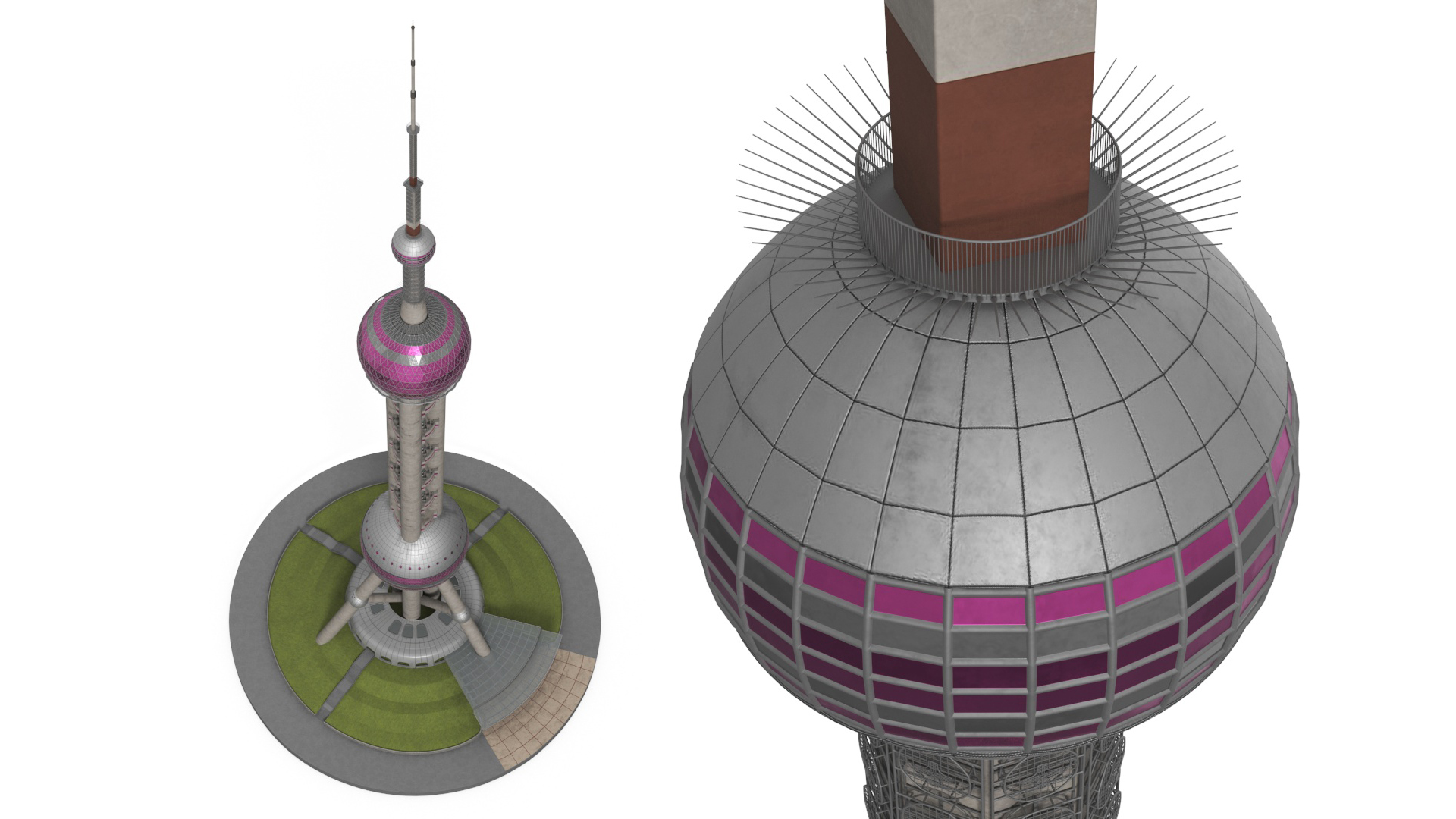 Shanghai Oriental Pearl Tower 3D model