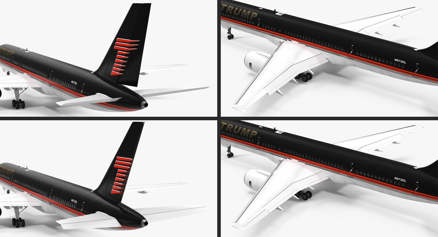 Donald Trumps Private Boeing 757 Rigged 3D model