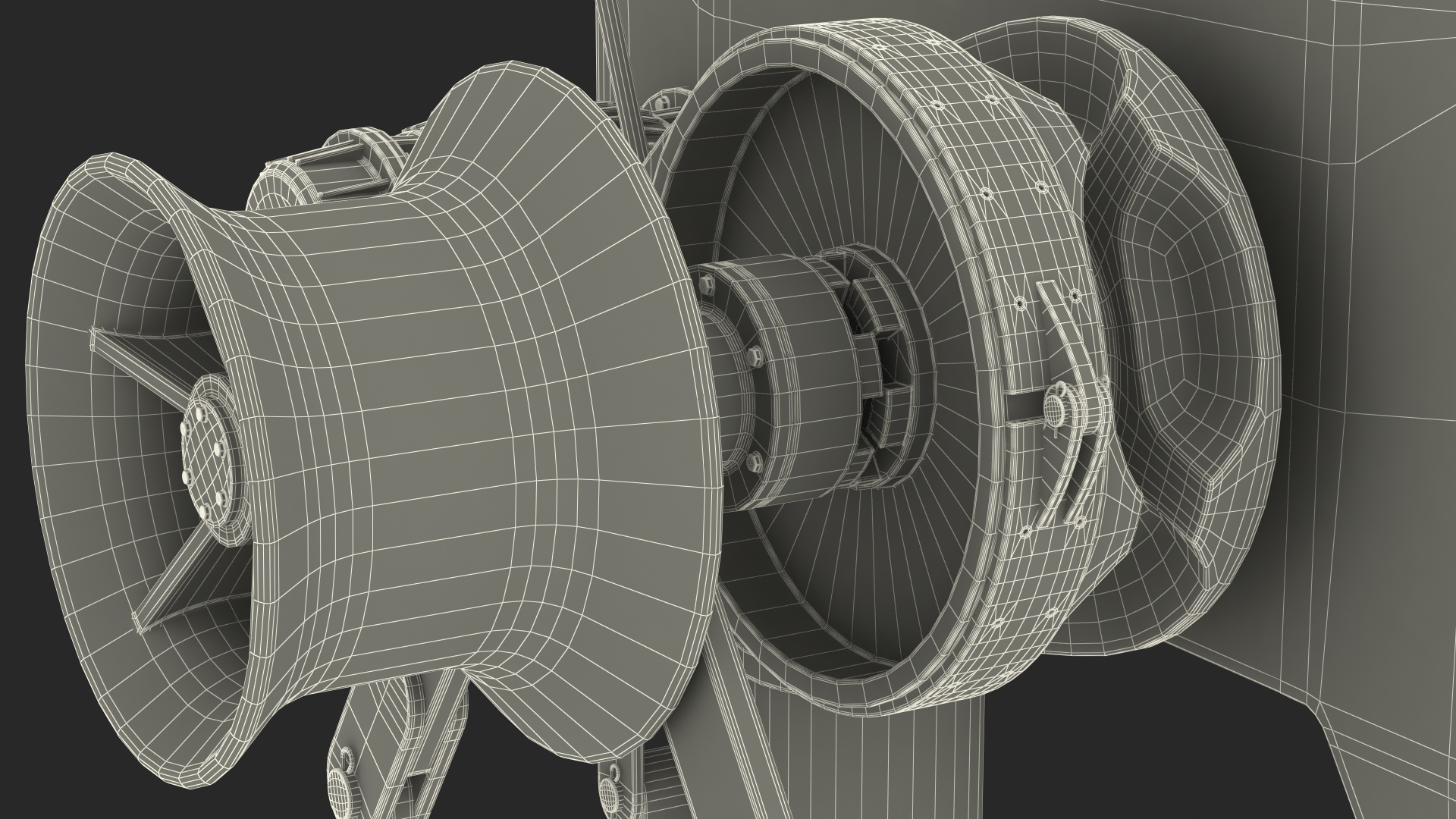 Marine Hydraulic Anchor Windlass Mechanism 3D