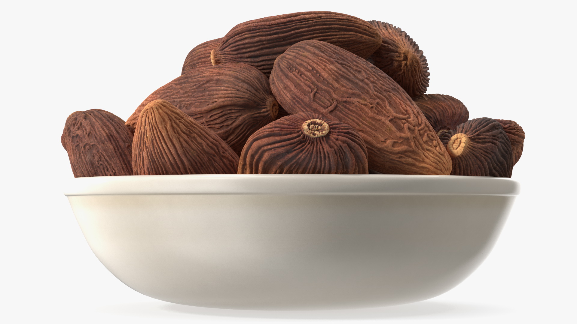 Dried Black Cardamom Fruit Plate 3D