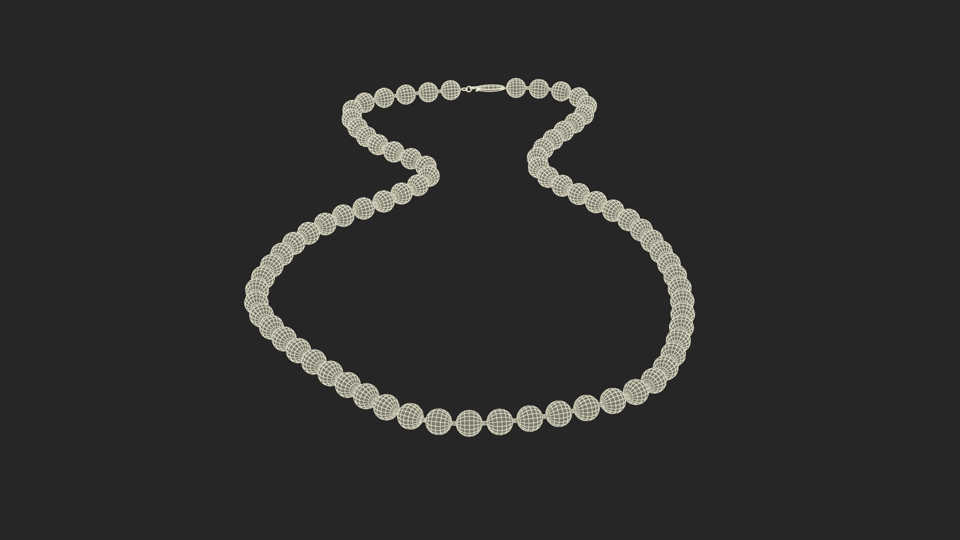 3D model White Pearl Necklace