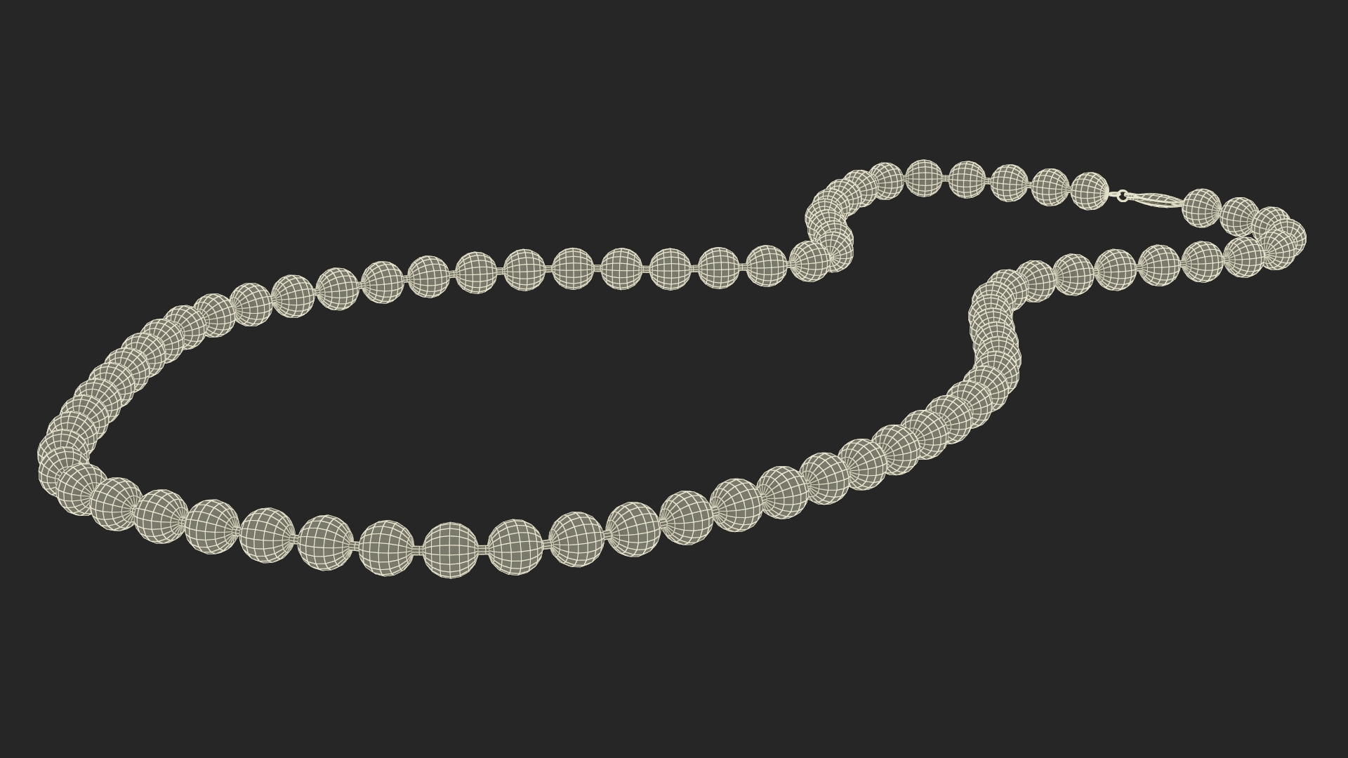 3D model White Pearl Necklace