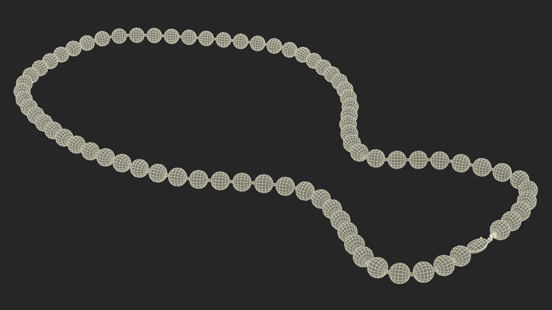 3D model White Pearl Necklace