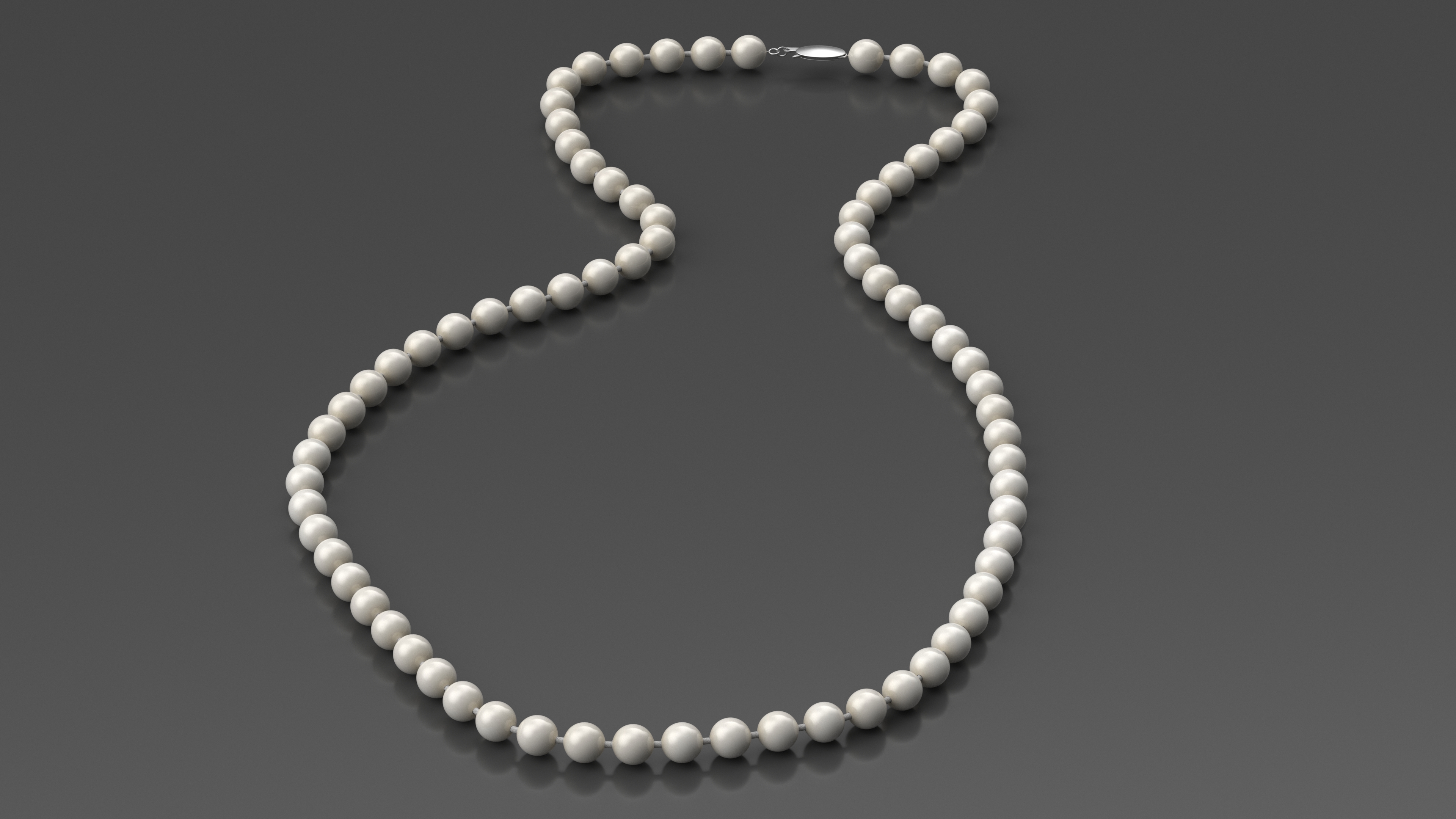 3D model White Pearl Necklace