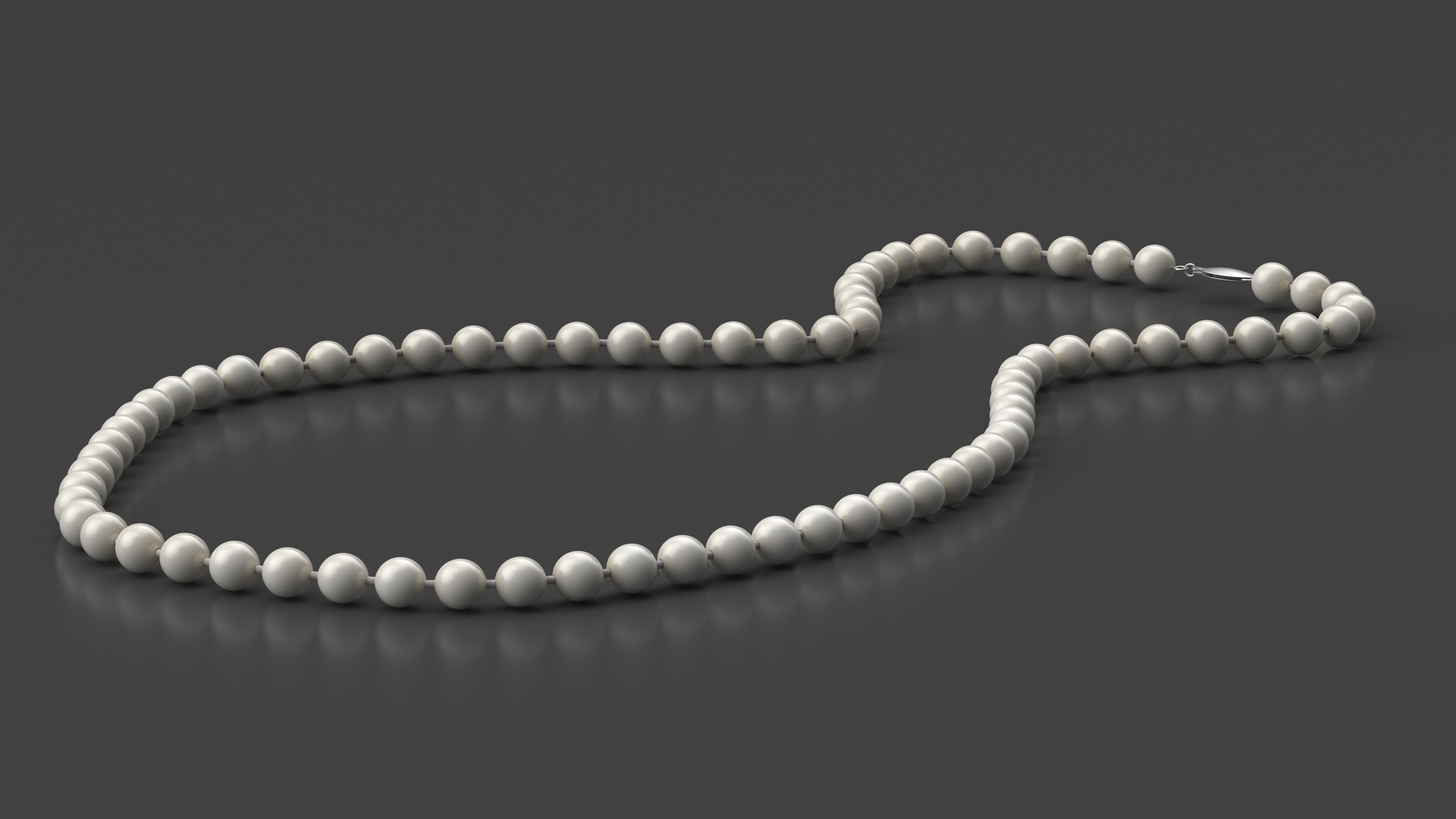 3D model White Pearl Necklace