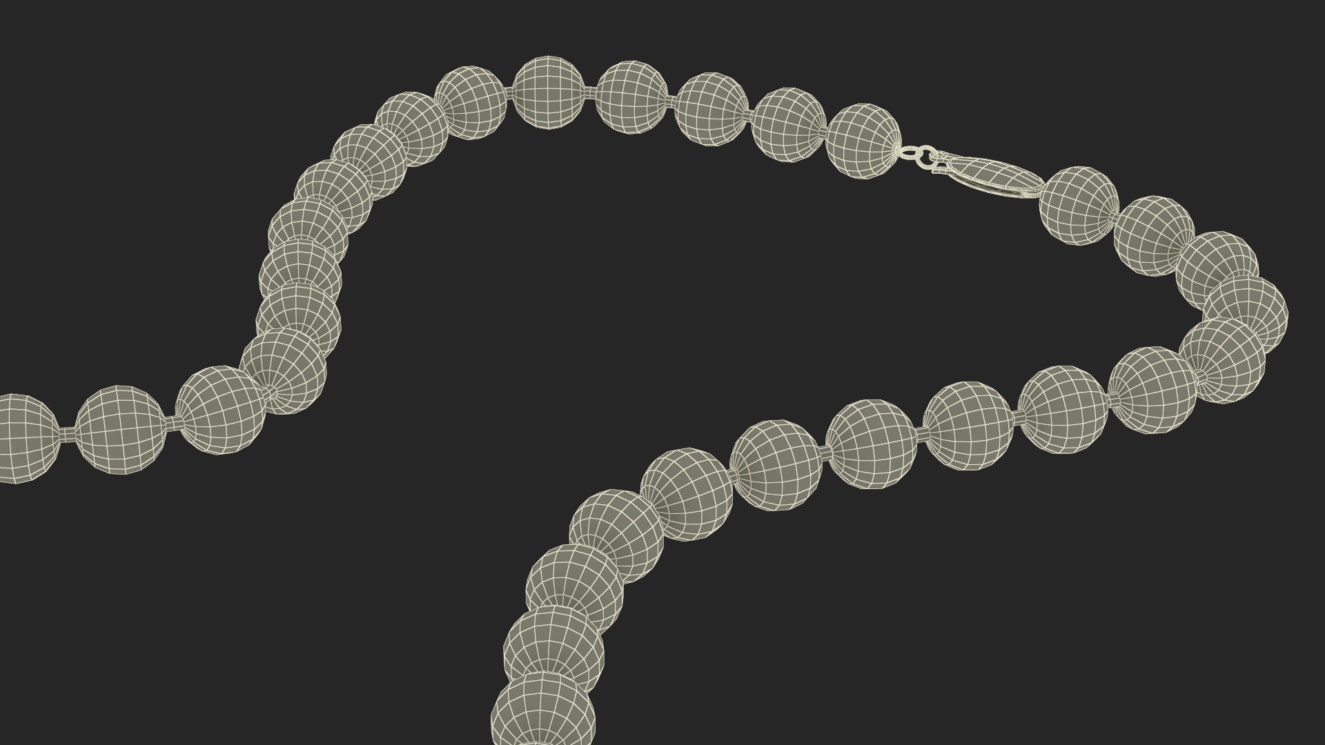 3D model White Pearl Necklace