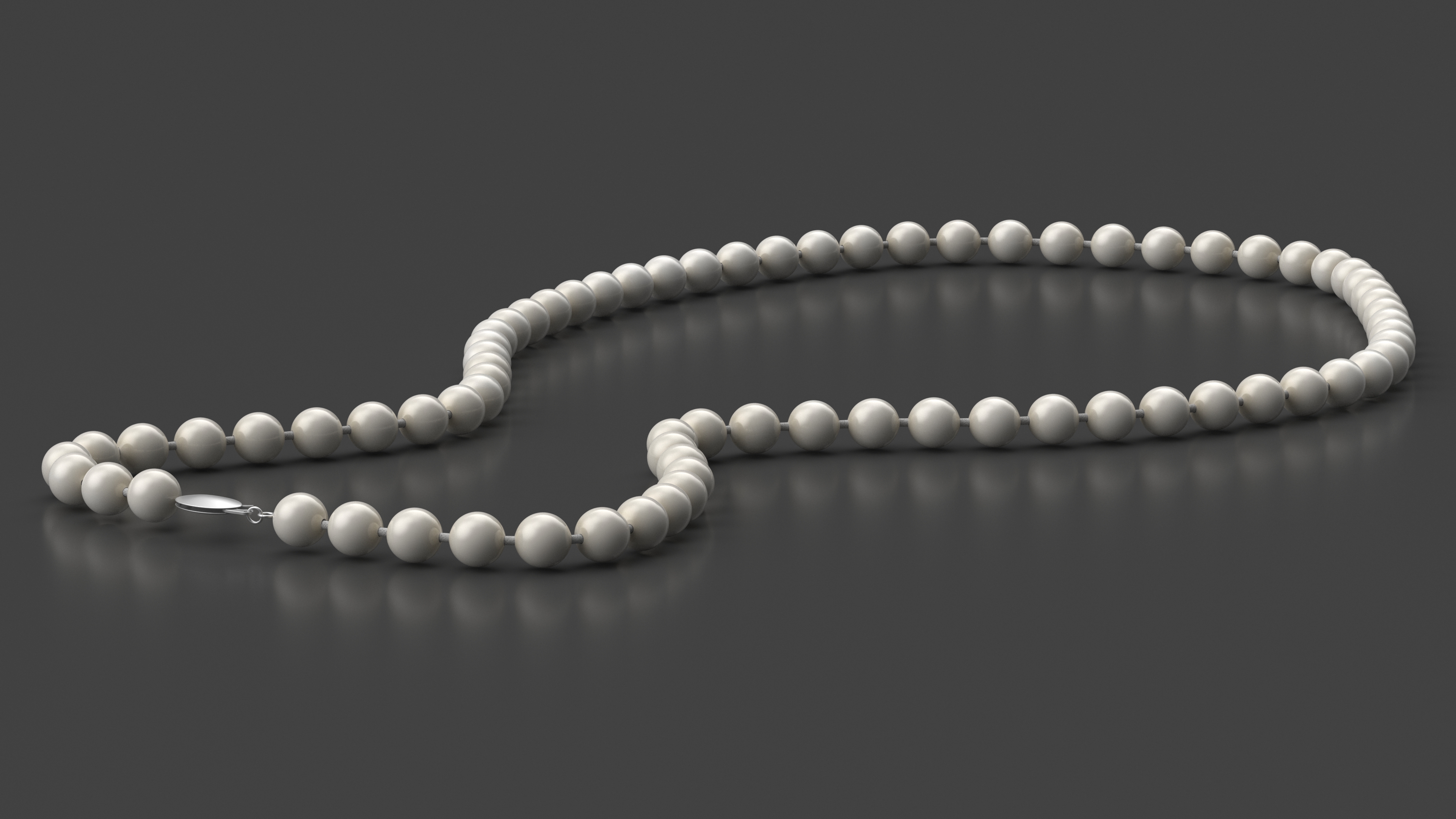 3D model White Pearl Necklace