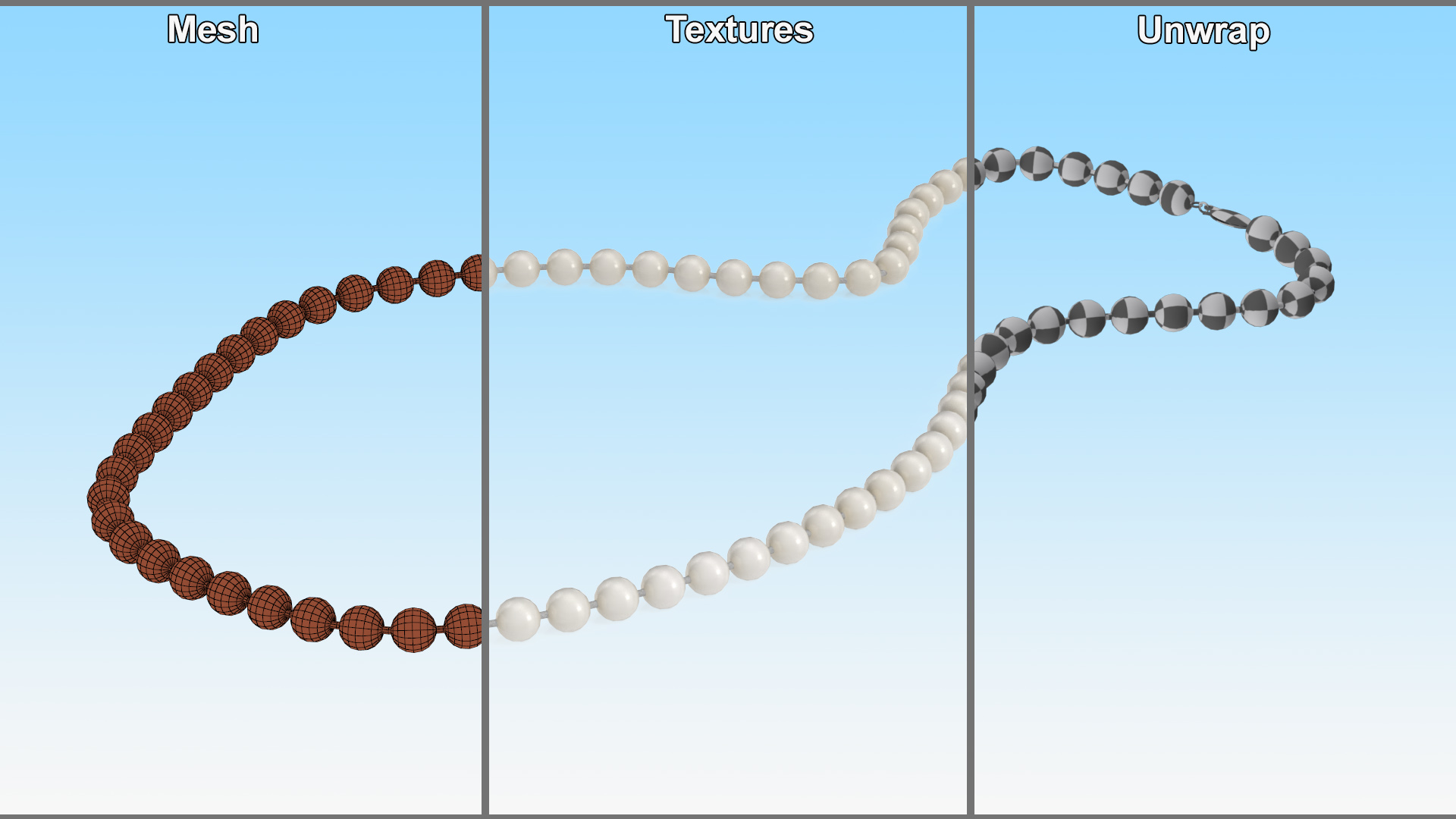 3D model White Pearl Necklace