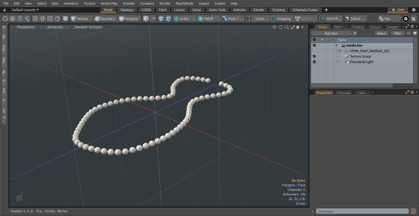 3D model White Pearl Necklace