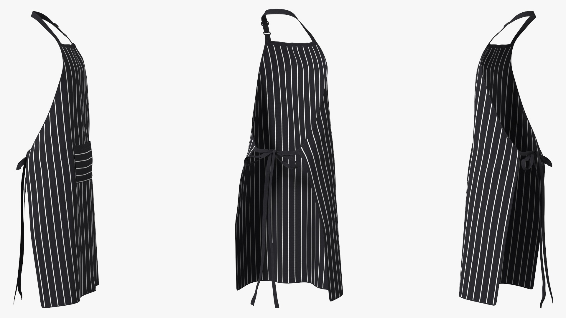 3D model Men Striped Cooking Apron