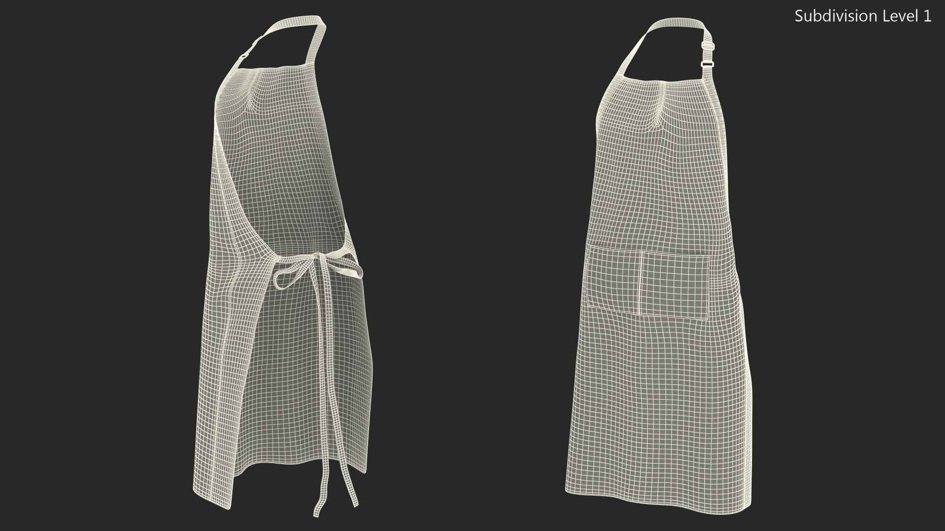 3D model Men Striped Cooking Apron