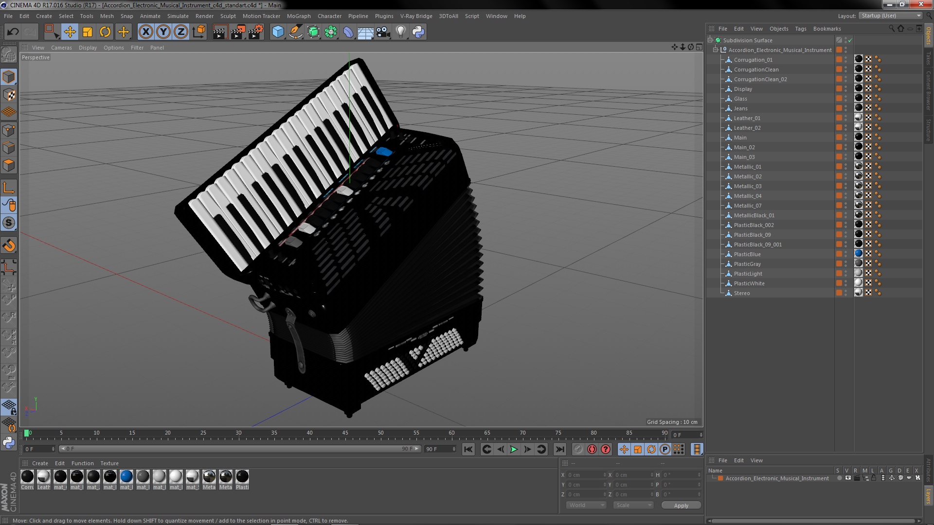 Accordion Electronic Musical Instrument 3D model