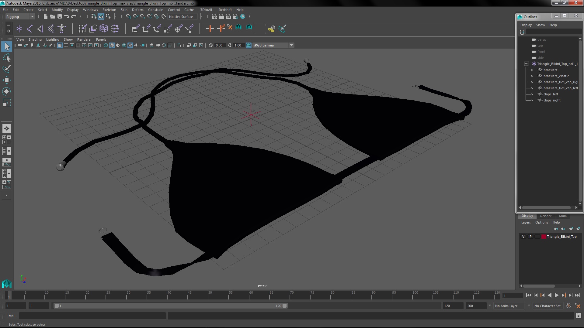 Triangle Bikini Top 3D model