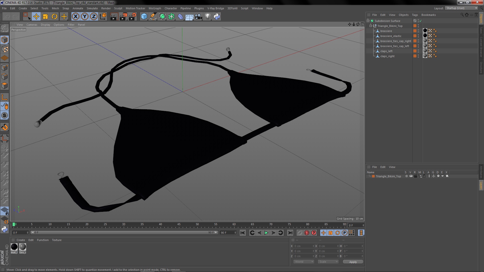 Triangle Bikini Top 3D model