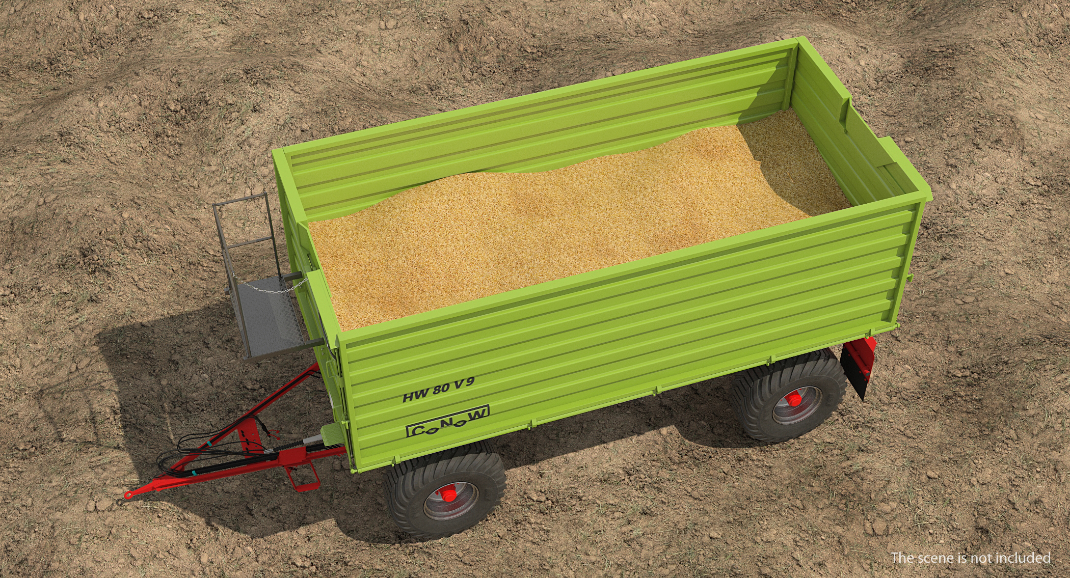 Conow HW-80 v9 Dump Trailer Rigged 3D model