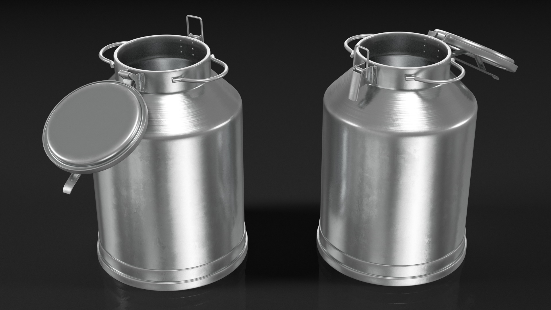 Aluminum Milk Can Empty New 3D