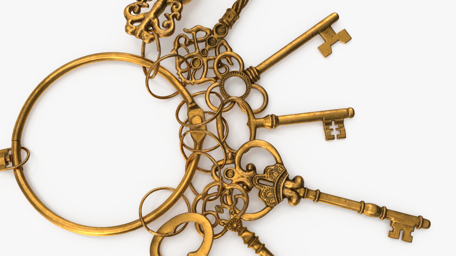 Skeleton Keys Bunch Gold 3D model